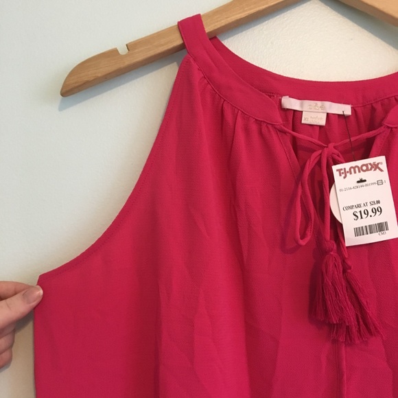 NWT Hot Pink Tank Top with Tassels XL - Picture 4 of 6